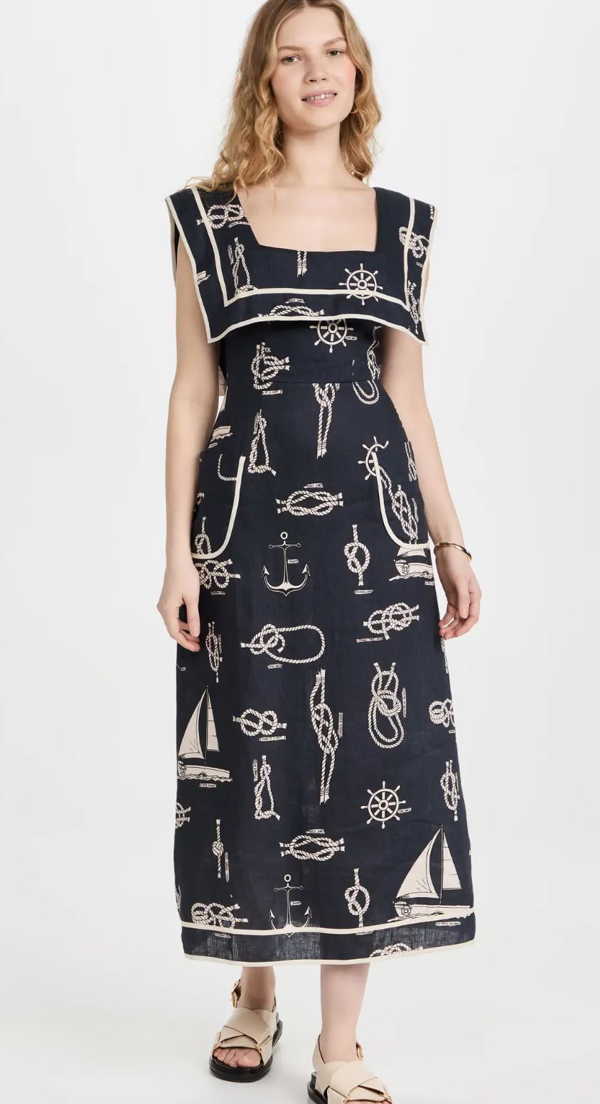 Alemais Sea Queen Sailor Midi Dress