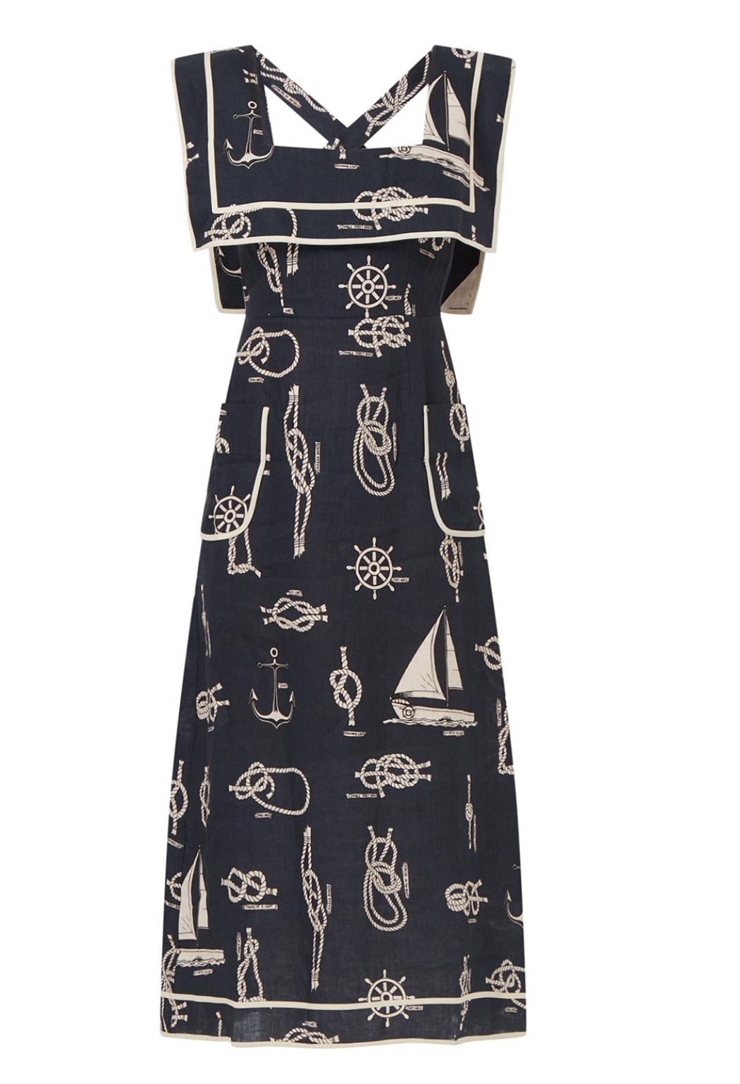 Alemais Sea Queen Sailor Midi Dress