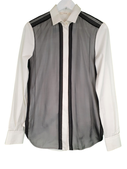 Second hand CELINE Black and White Blouse available at Restitched