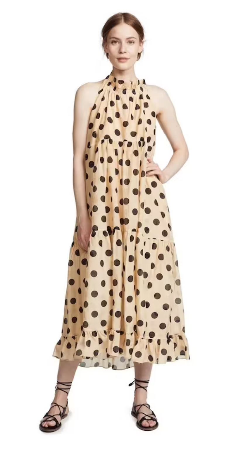 Lee Mathews Minnie Spot Halter Dress