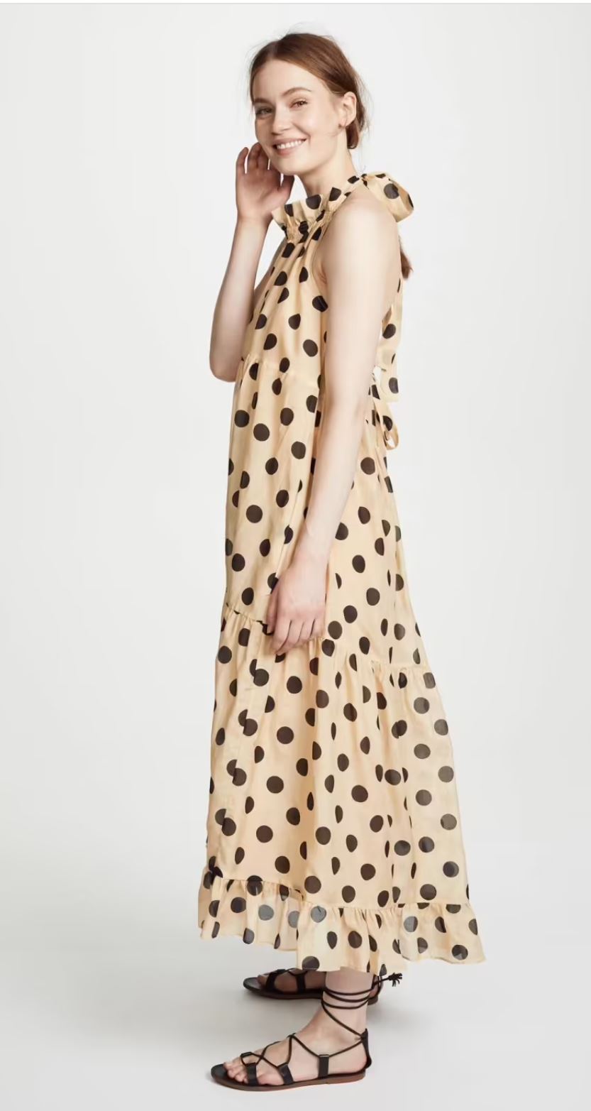 Lee Mathews Minnie Spot Halter Dress