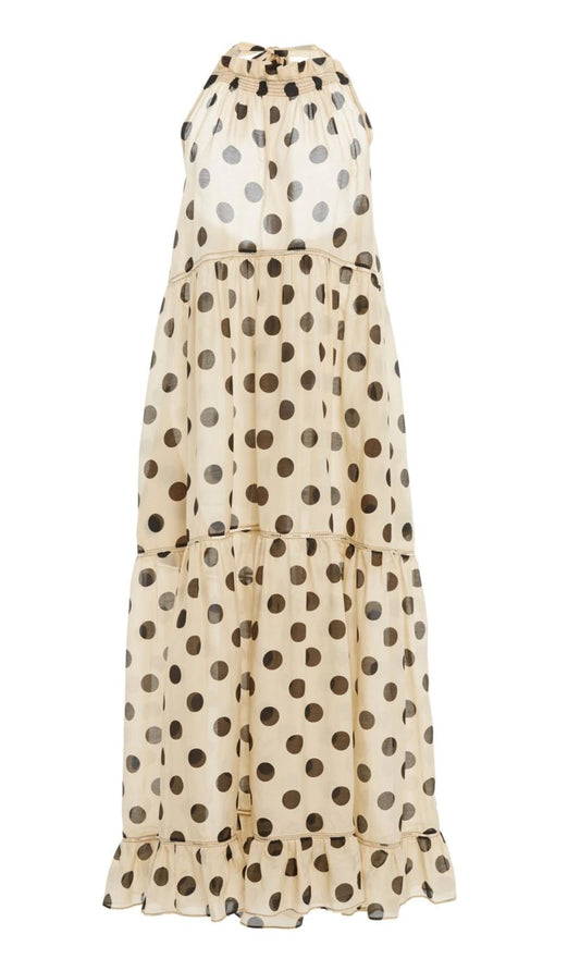 Lee Mathews Minnie Spot Halter Dress