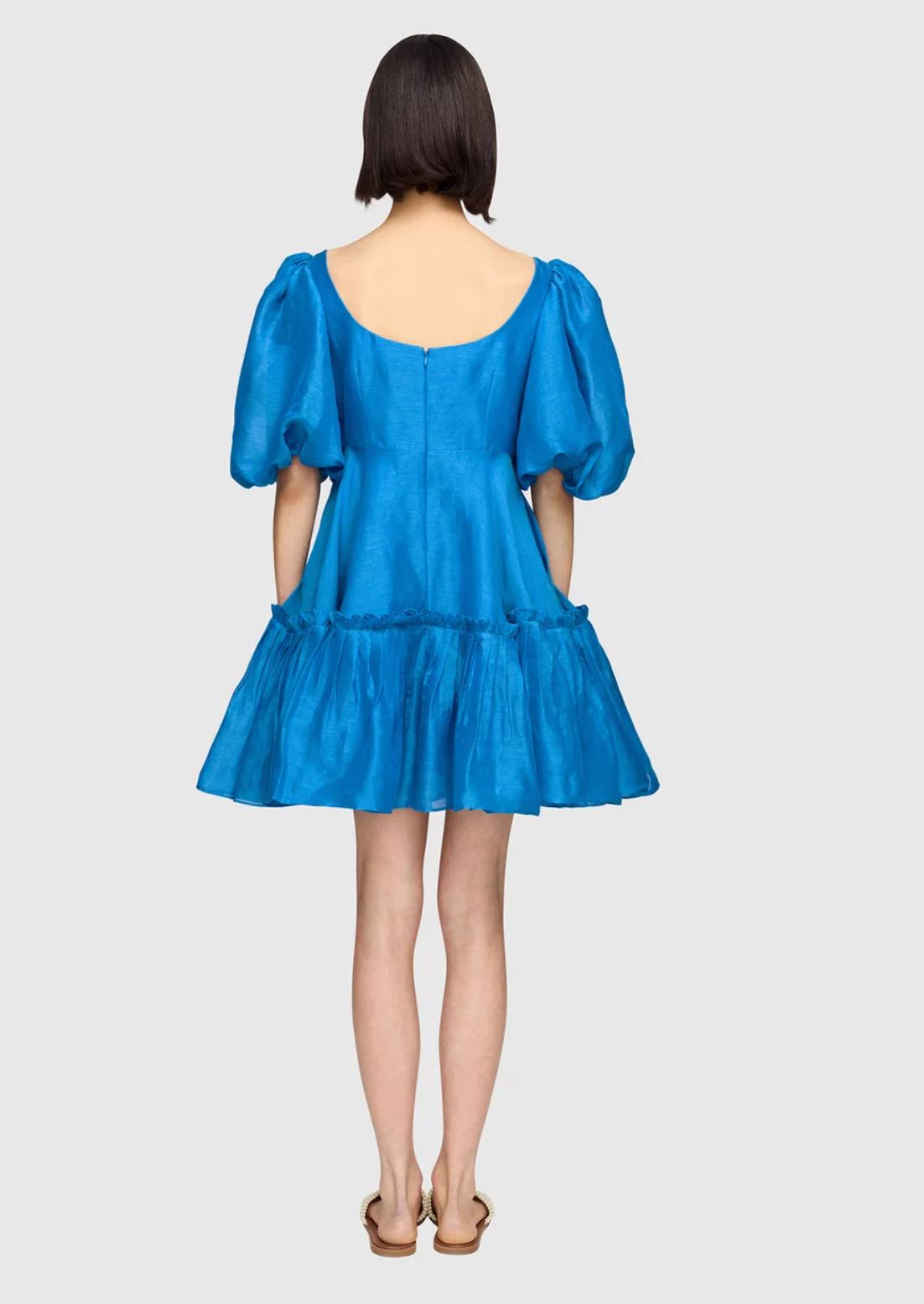 Leo Lin Electrica Silk Linen Mini Dress