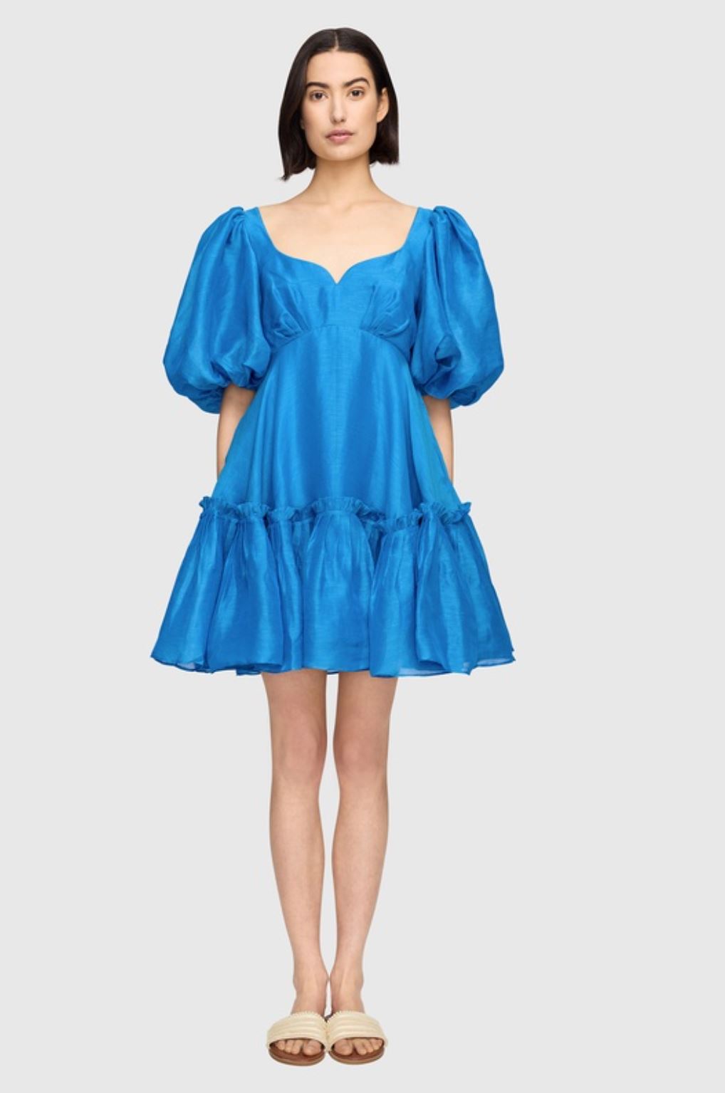 Leo Lin Electrica Silk Linen Mini Dress