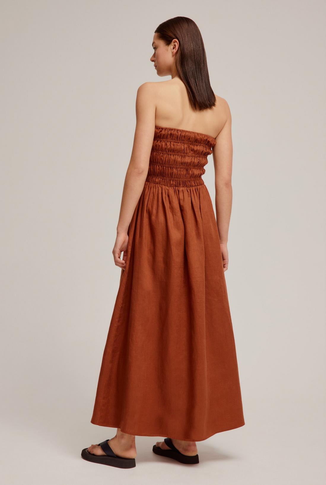 Venroy Strapless Elastic Midi Dress