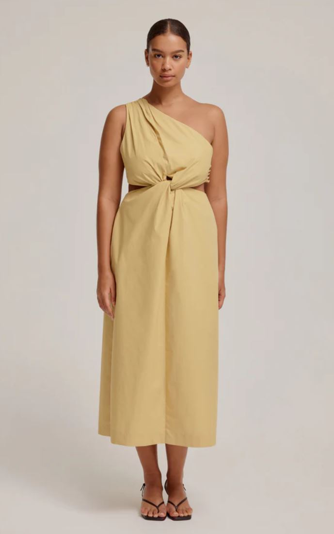 Second hand Venroy Twist Cotton Midi Dress available at Restitched