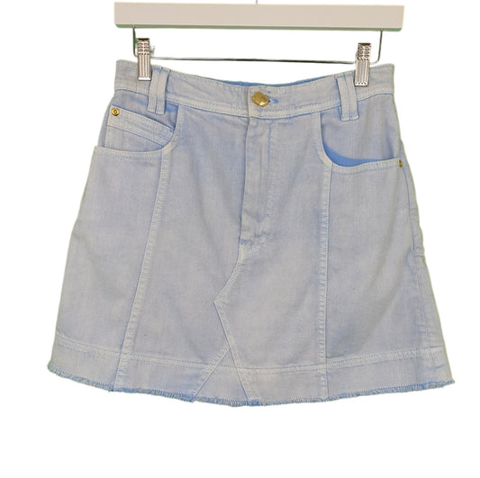 Second hand Aje Overture Denim Mini Skirt available at Restitched