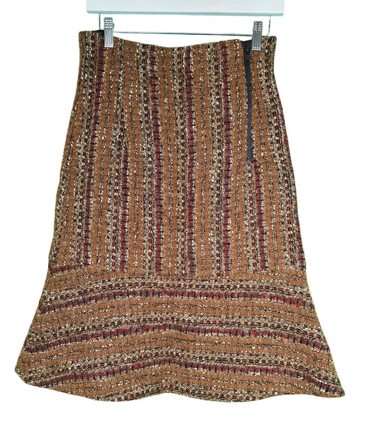 Second hand Scanlan Theodore Brown Wool Blend Skirt available at Restitched